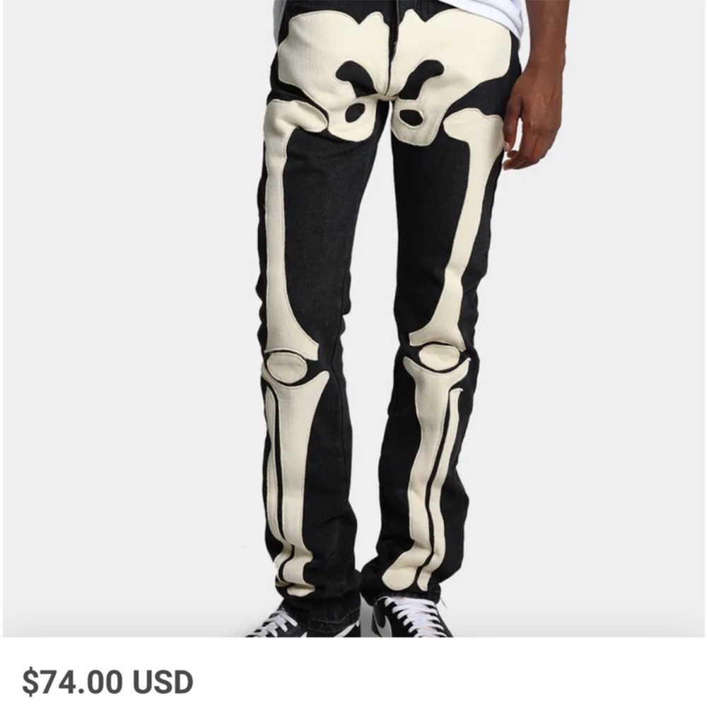 Men’s MNML Jeans with Skeleton Design